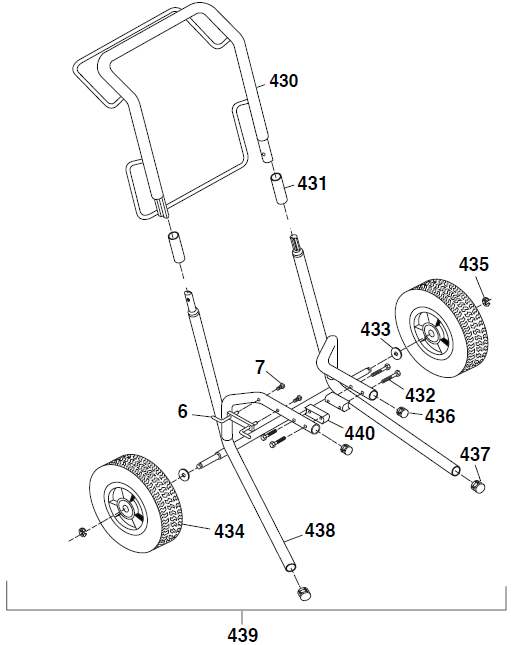 Epic 447HPX High Rider Frame Assembly Parts